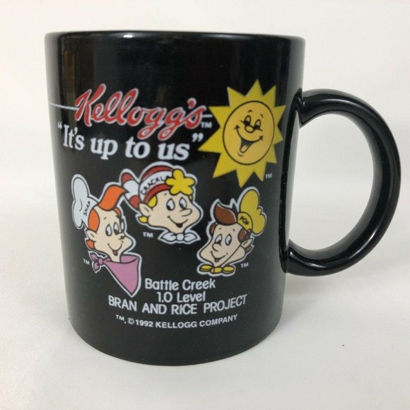 1992 Kellogg's Mug Battle Creek Plant It's Up To Us Bran and Rice Project VTG - Picture 1 of 7